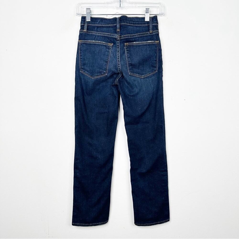 FRAME | Le High Straight-Leg Dark Wash Snap-Hem Meribel Denim Jeans Sz. 24 - Picture 5 of 5